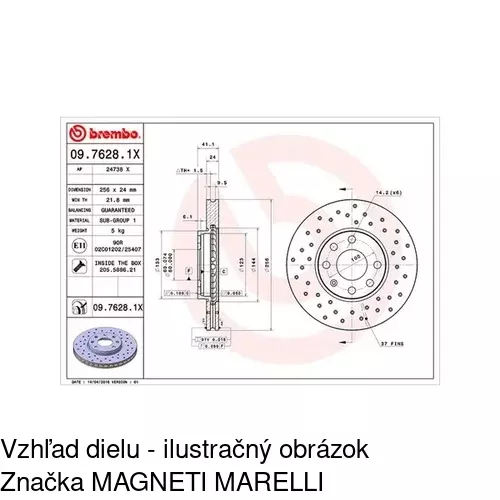 Brzdový kotúč POLCAR S71-0027S - obr. 1