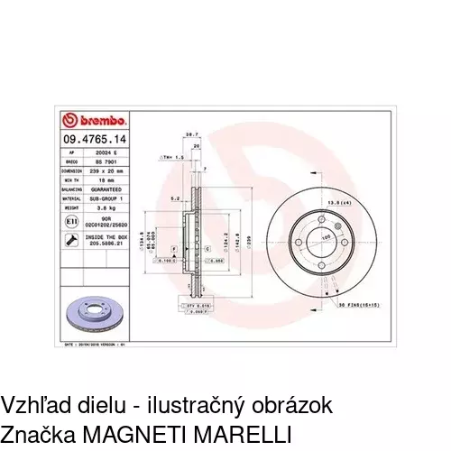 Brzdový kotúč POLCAR S71-0034