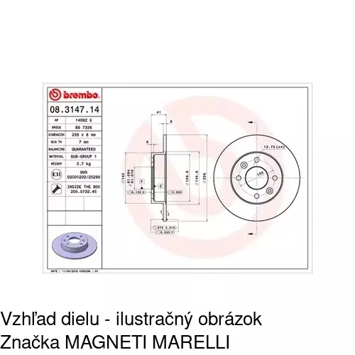 Brzdový kotúč POLCAR S71-0128