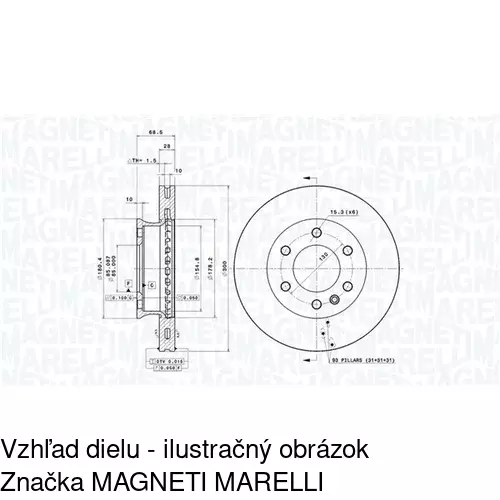 Brzdový kotúč POLCAR S71-0157