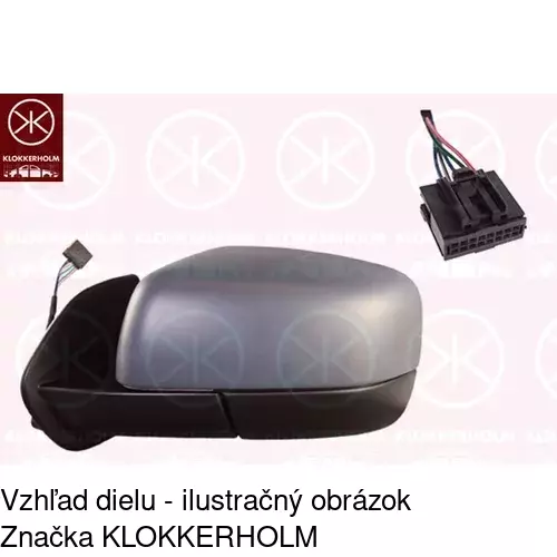 Sklo vonkajšieho zrkadla s držiakom 4324544M /POLCAR/ - obr. 1