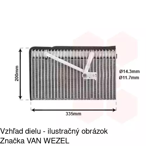 Výparník klimatizácie POLCAR 5516P8-1 - obr. 1