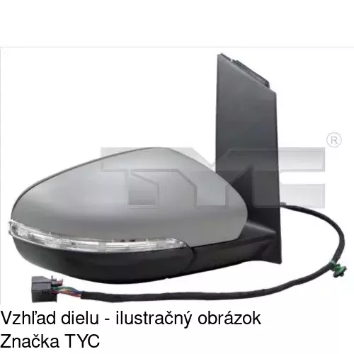 Sklo vonkajšieho zrkadla s držiakom 9518542E /POLCAR/ - obr. 1