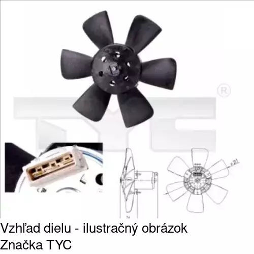 Ventilátor bez krytu / podpery POLCAR 953423U1