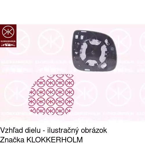 Sklo vonkajšieho zrkadla s držiakom POLCAR 9581555E - obr. 1