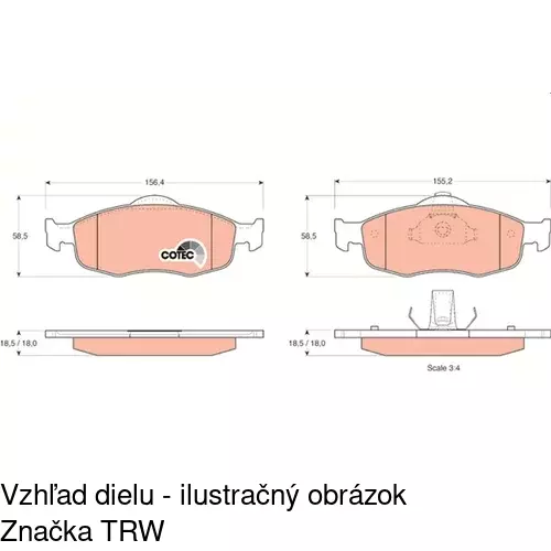 Brzdové dosky POLCAR S70-0014 - obr. 1