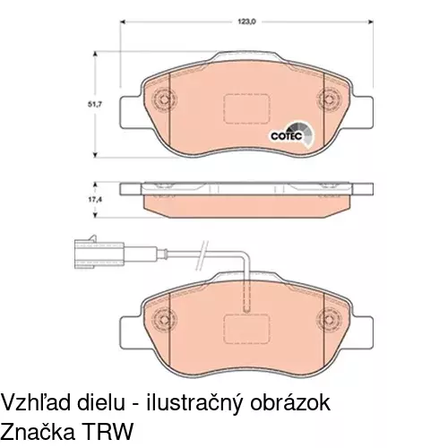 Brzdové dosky S70-0145 /POLCAR/ - obr. 1