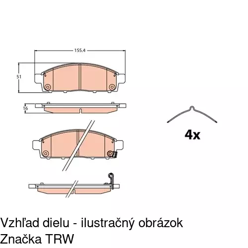 Brzdové dosky POLCAR S70-0492 - obr. 5