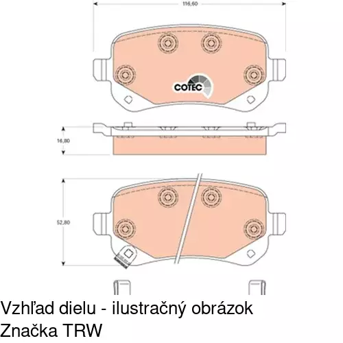 Brzdové dosky POLCAR S70-1574 - obr. 1