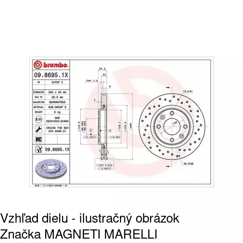 Brzdový kotúč POLCAR S71-0006 - obr. 1