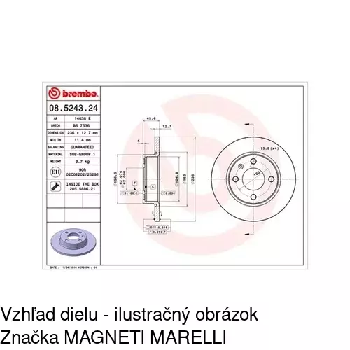 Brzdový kotúč POLCAR S71-0105 - obr. 1