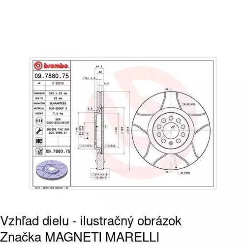 Brzdový kotúč POLCAR S71-0205 - obr. 1