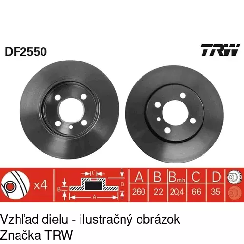 Brzdový kotúč POLCAR S71-0212 - obr. 1