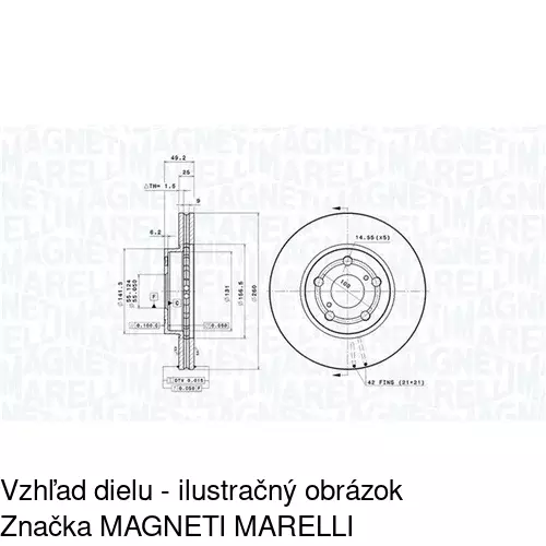 Brzdový kotúč POLCAR S71-0252