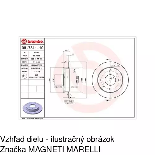 Brzdový kotúč POLCAR S71-0405