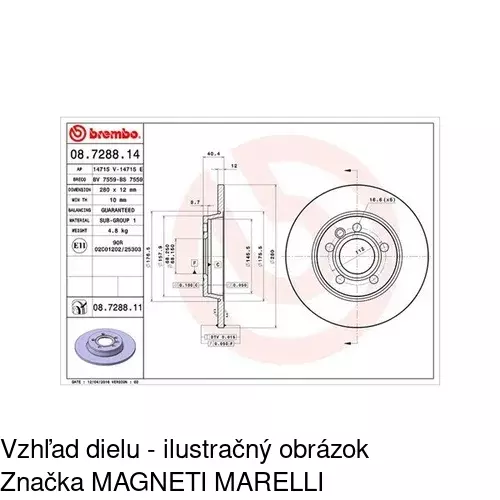 Brzdový kotúč POLCAR S71-1085 - obr. 1