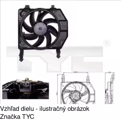 Ventilátor bez krytu / podpery POLCAR 321023U2