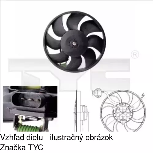 Ventilátor bez krytu / podpery POLCAR 671423U2