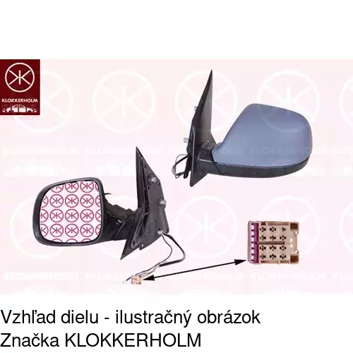 Sklo vonkajšieho zrkadla s držiakom POLCAR 9569546E - obr. 5