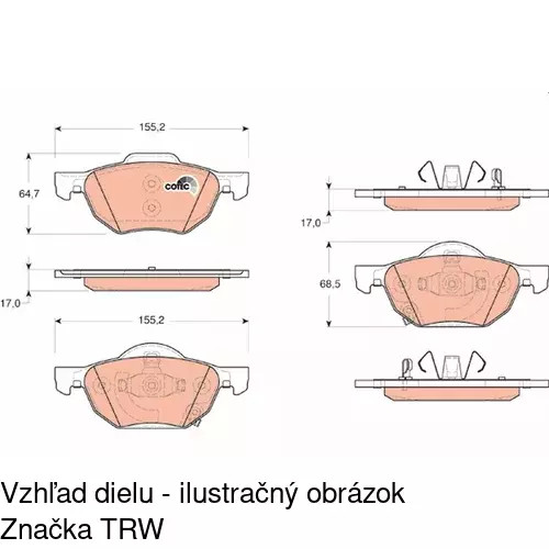 Brzdové dosky POLCAR S70-0317 - obr. 1