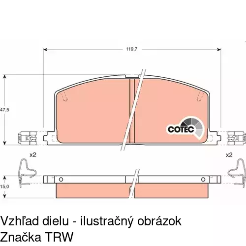 Brzdové dosky POLCAR S70-0336 - obr. 1