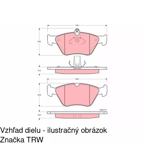 Brzdové dosky POLCAR S70-0443 - obr. 1