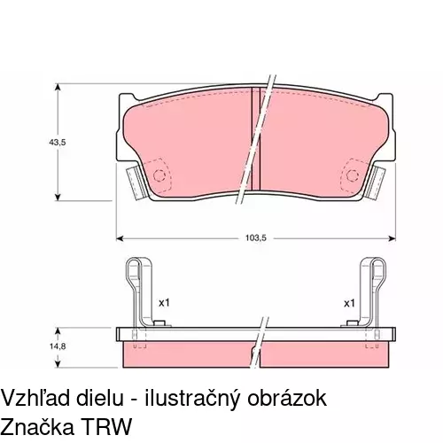 Brzdové dosky POLCAR S70-0476 - obr. 2