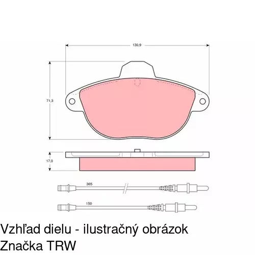 Brzdové dosky POLCAR S70-0546 - obr. 2