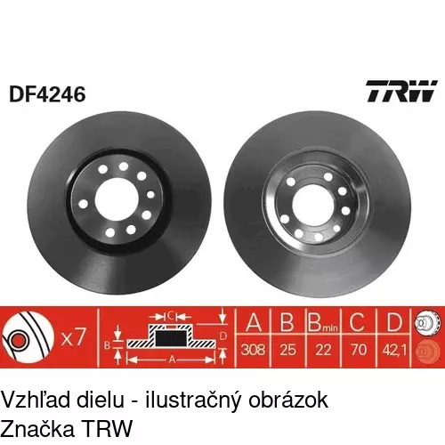 Brzdový kotúč POLCAR S71-0035 - obr. 1