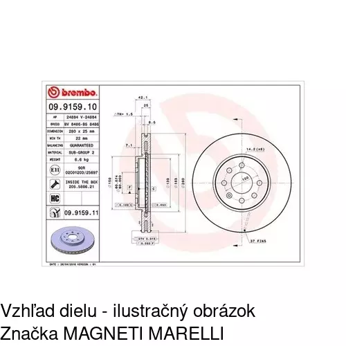 Brzdový kotúč POLCAR S71-0415