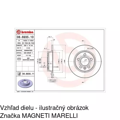 Brzdový kotúč POLCAR S71-1025