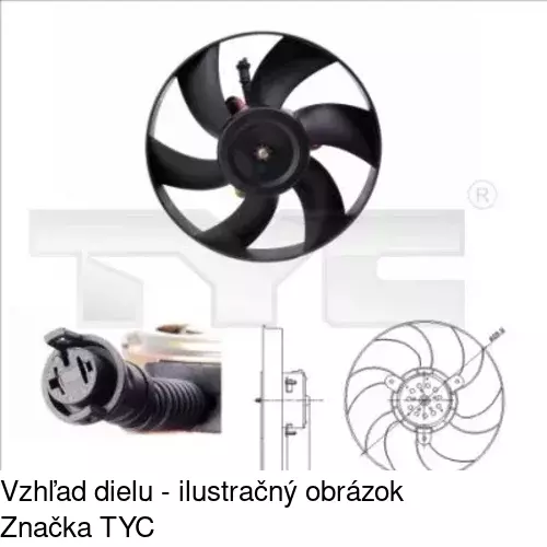 Ventilátor bez krytu / podpery POLCAR 671423U5