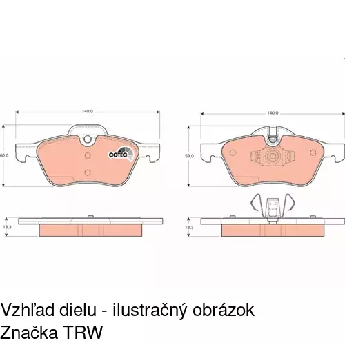 Brzdové dosky POLCAR S70-0254 - obr. 1