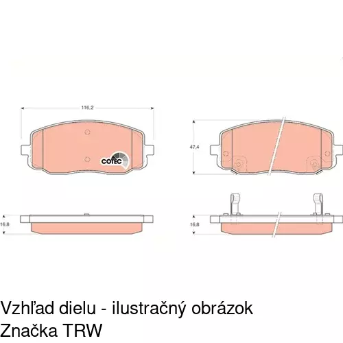 Brzdové dosky POLCAR S70-0332 - obr. 3