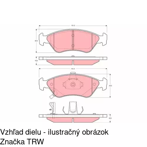 Brzdové dosky POLCAR S70-0450 - obr. 2