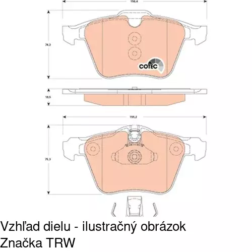 Brzdové dosky POLCAR S70-0559 - obr. 2