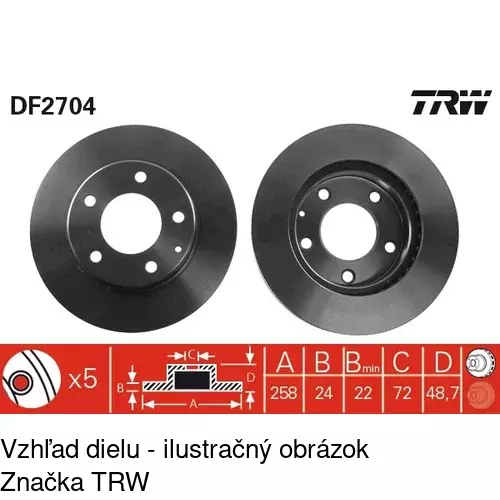 Brzdový kotúč POLCAR S71-0081 - obr. 2