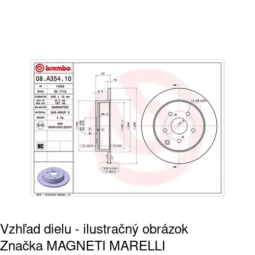 Brzdový kotúč POLCAR S71-1350 - obr. 3