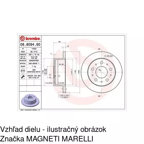 Brzdový kotúč POLCAR S71-1400