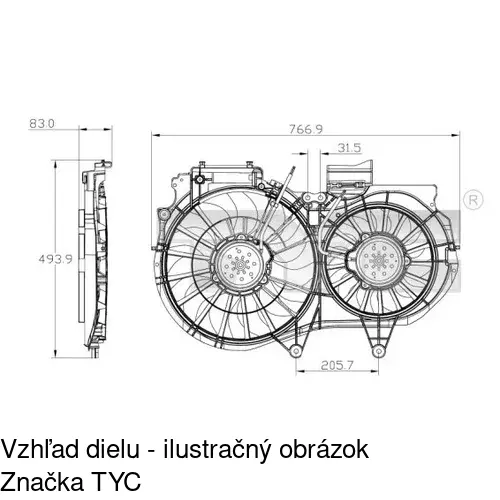 Ventilátor bez krytu / podpery POLCAR 133423U3-Q - obr. 1