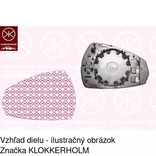 Sklo vonkajšieho zrkadla s držiakom 13C1555M /POLCAR/ - obr. 2