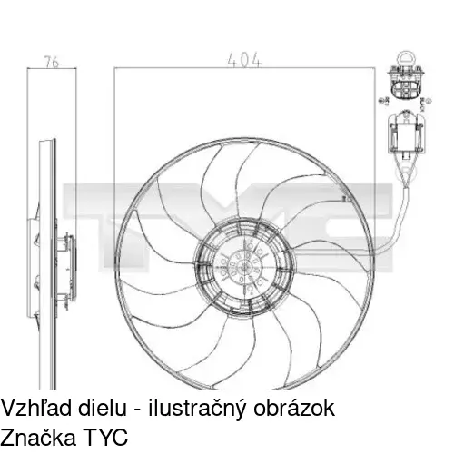 Ventilátor bez krytu / podpery POLCAR 551123U2