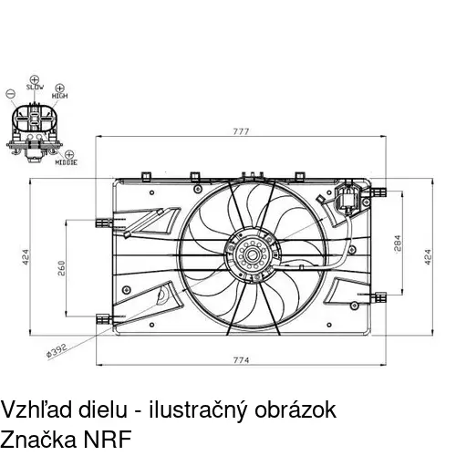 Ventilátor bez krytu / podpery POLCAR 551123U3 - obr. 1