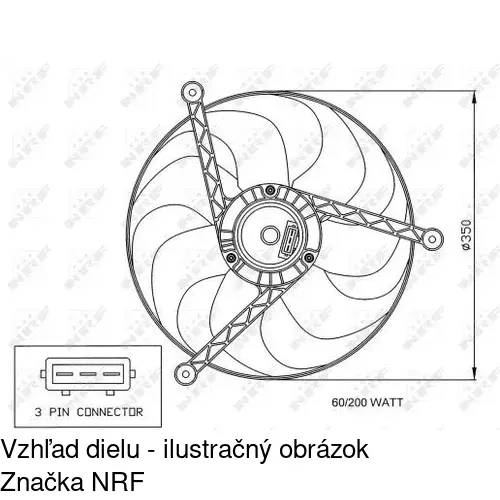 Ventilátor bez krytu / podpery POLCAR 952423U1-Q