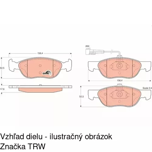 Brzdové dosky POLCAR S70-0067 - obr. 1