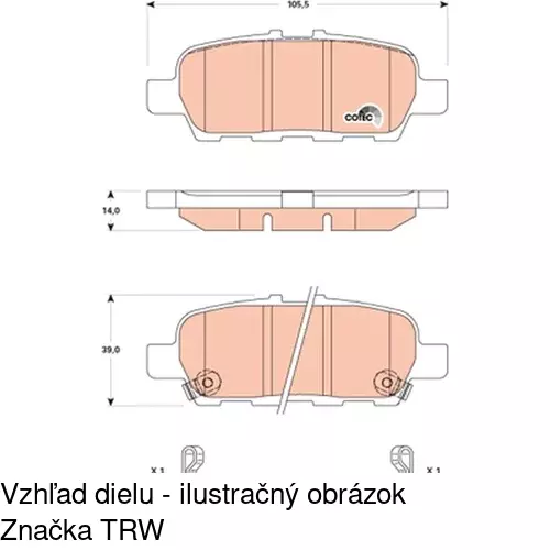 Brzdové dosky POLCAR S70-1194 - obr. 2