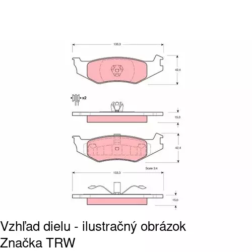 Brzdové dosky POLCAR S70-1217 - obr. 2