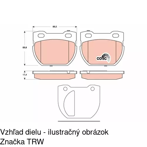 Brzdové dosky POLCAR S70-1364 - obr. 2