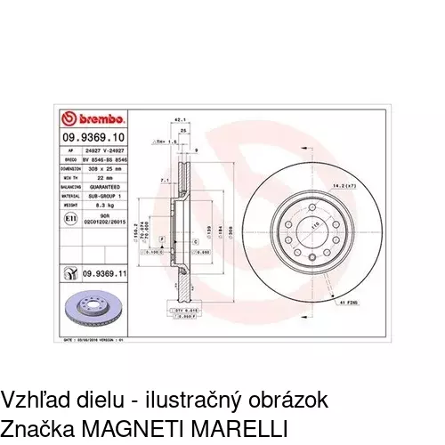 Brzdový kotúč POLCAR S71-0184