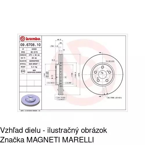 Brzdový kotúč S71-0346 /POLCAR/ - obr. 1